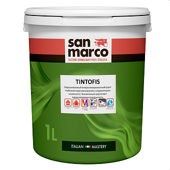 SAN MARCO, TINTOFIS, Колеруемый микронизированный грунт глубокого проникновения, 1л