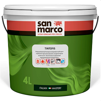 SAN MARCO, TINTOFIS, Колеруемый микронизированный грунт глубокого проникновения, 4л